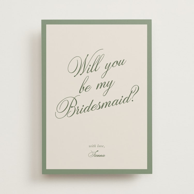 "classic bold border" - Bridesmaid Cards in Olive by Cass Loh - Front
