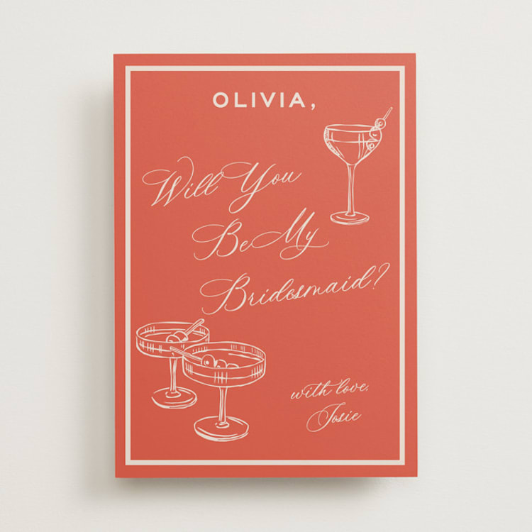 "Racquet" - Bridesmaid Cards in Verona Sunset by Megan Davis - Front