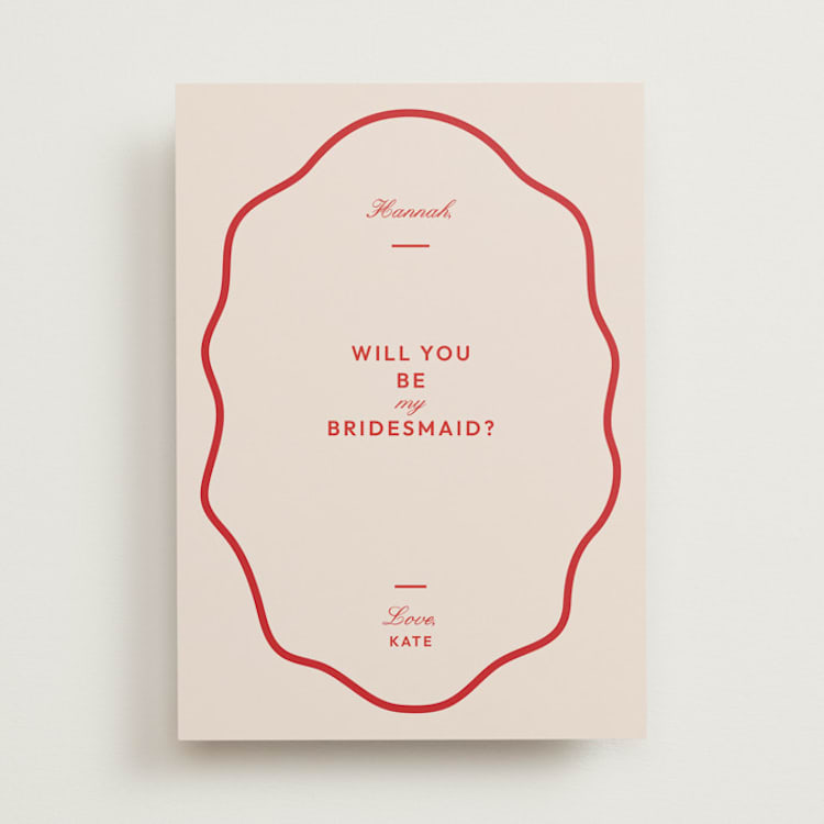 "Croquet" - Bridesmaid Cards in Cherry by Megan Davis - Front