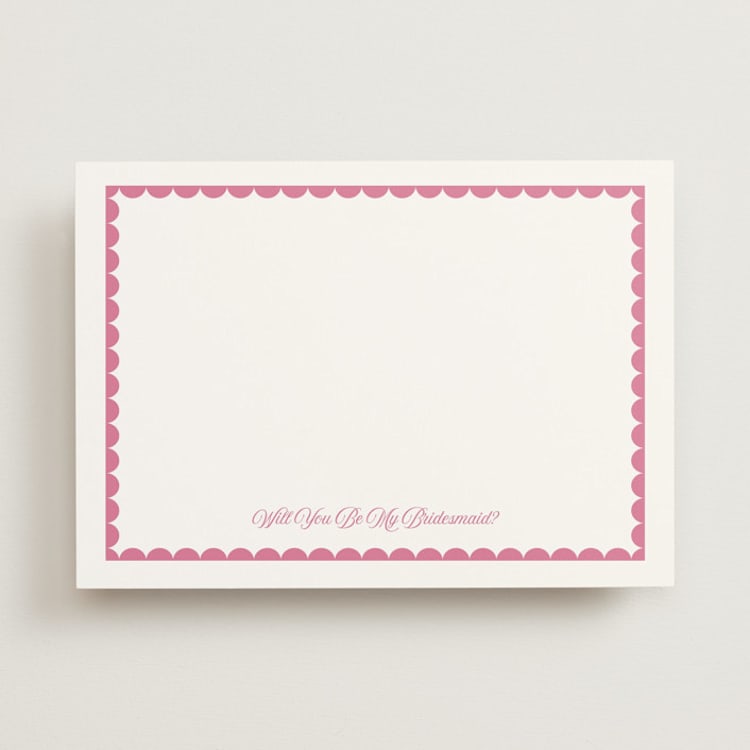 "Scalloped Trim" - Bridesmaid Cards in Hibiscus by Alexandra Cohn - Front