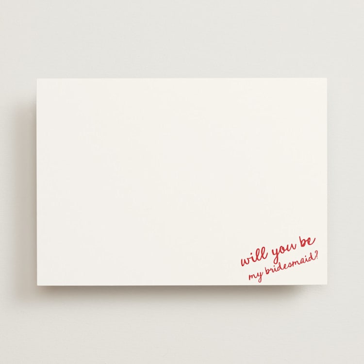 "Imprint" - Bridesmaid Cards in Carmine by Jelena Vuletic - Front