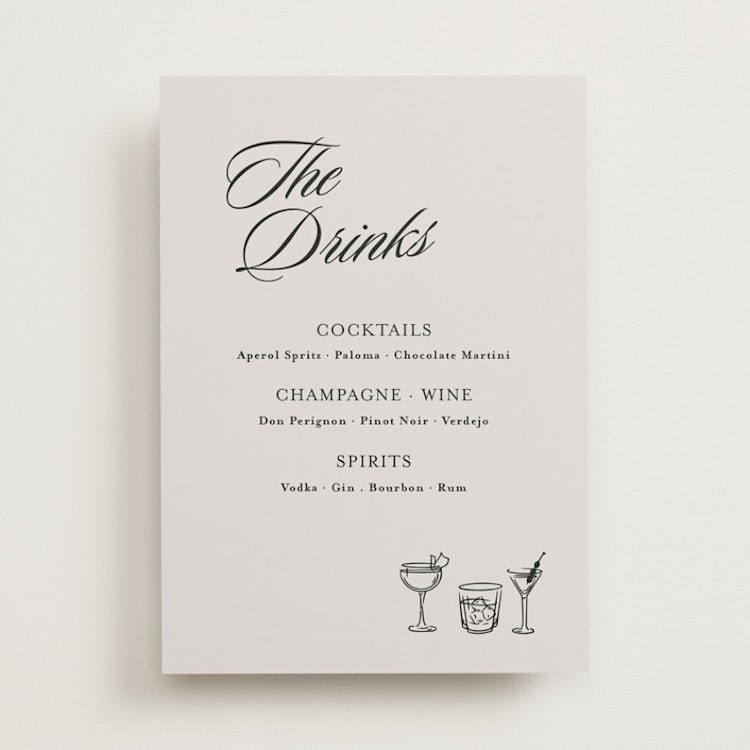 "The Drinks" - Bar Signs in Noir by Tamara Hilje - Front