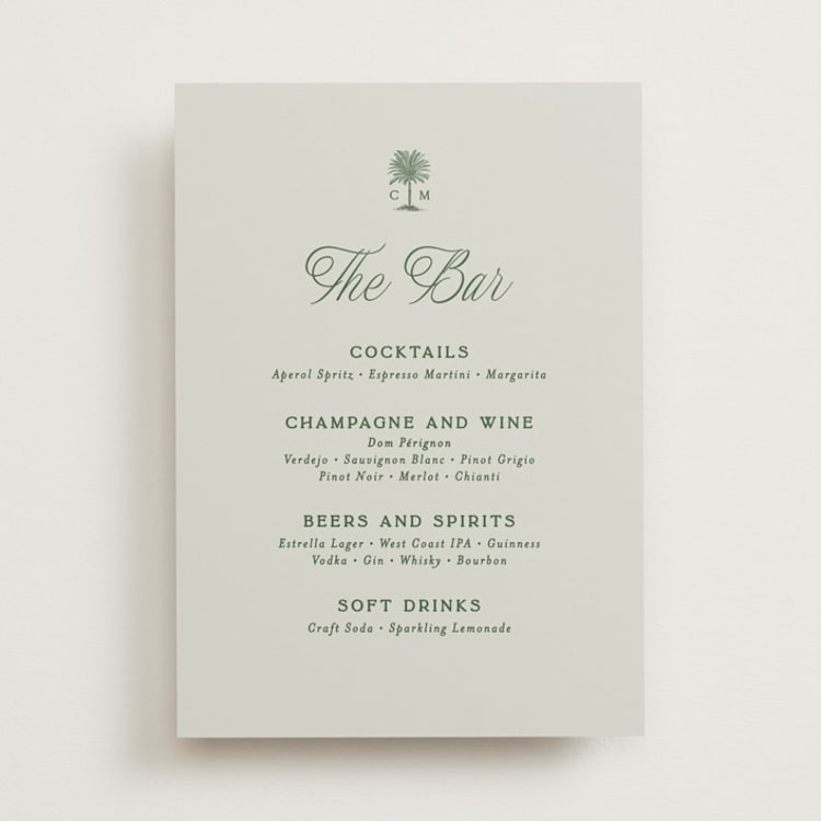 "Tropical" - Bar Signs in Sage by Bethan - Front