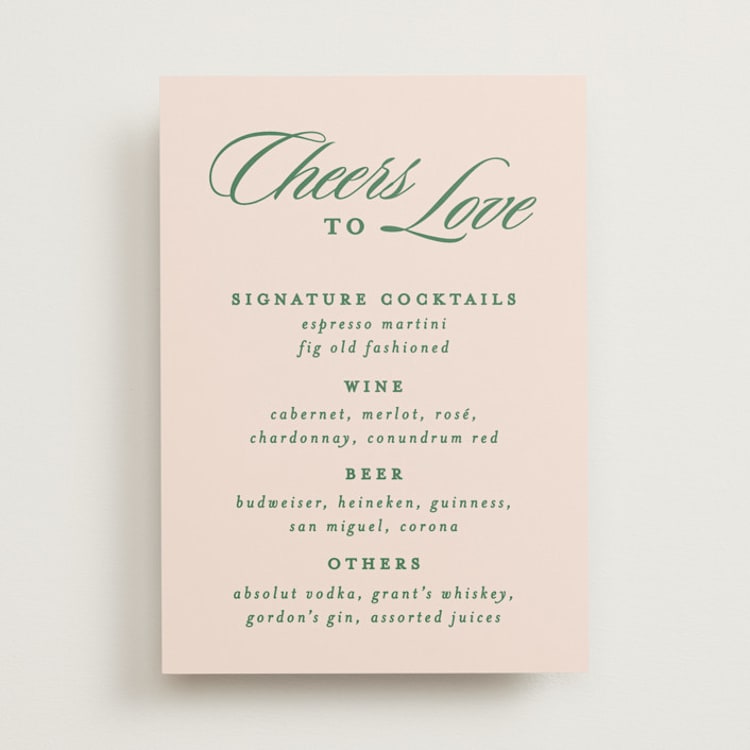 "Scripted" - Bar Signs in Emerald by Creo Study - Front