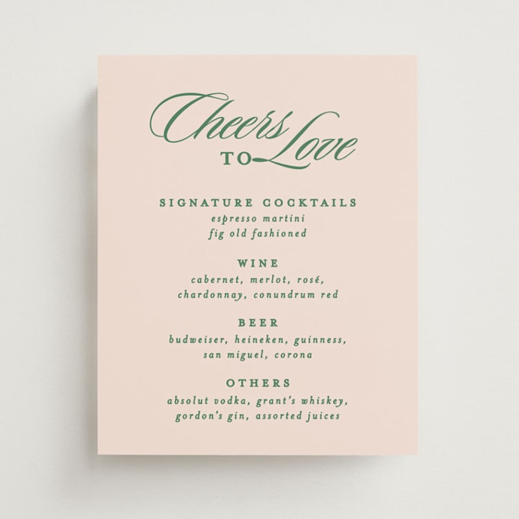 "Scripted" - Bar Signs in Emerald by Creo Study - Front
