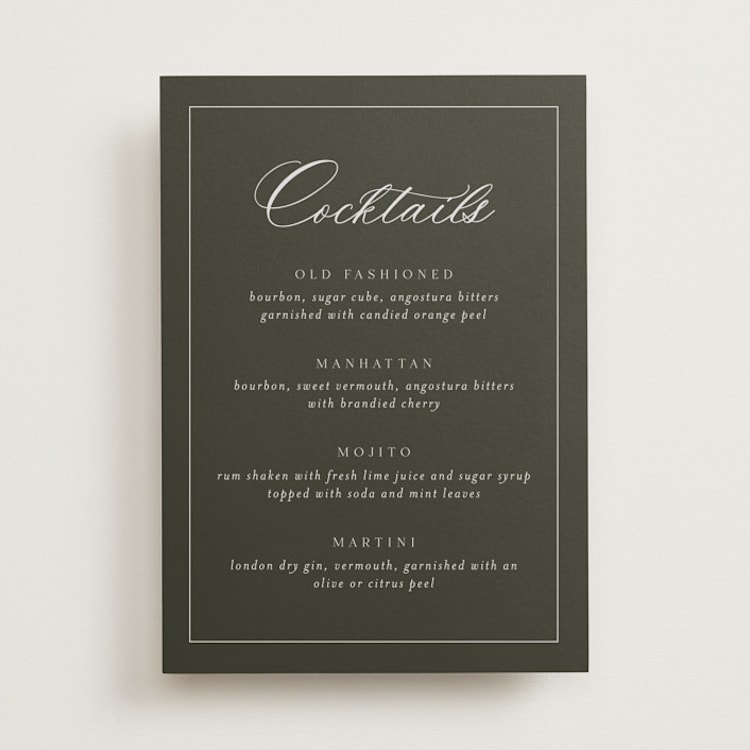 "Refined" - Bar Signs in Olive by Nicole Walsh - Front