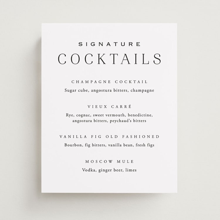 "Classy Type" - Bar Signs in Lily by Hooray Creative - Front