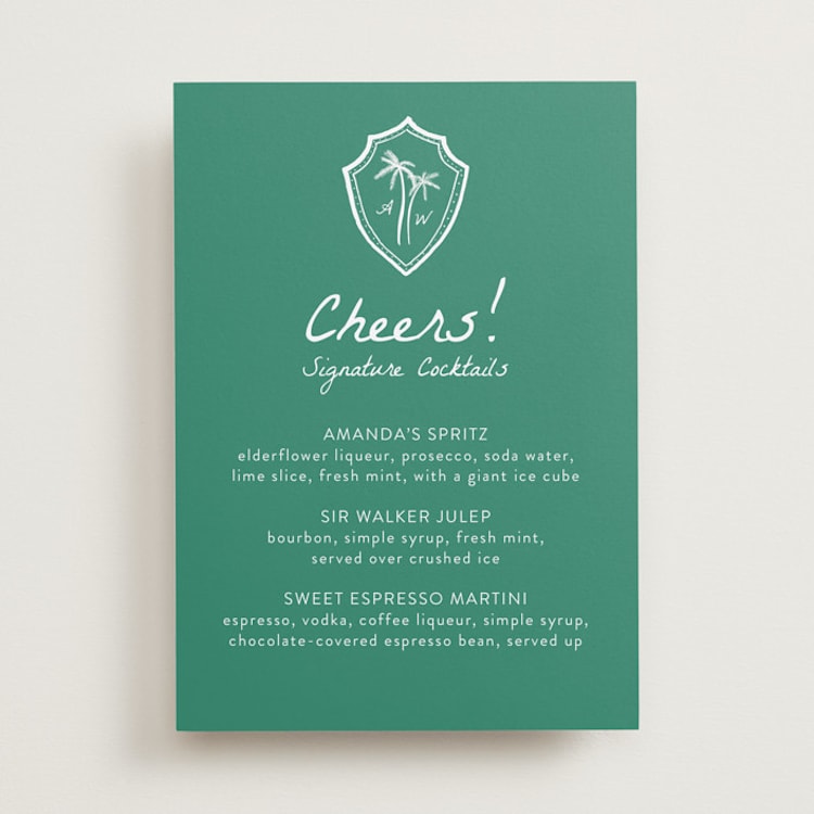"Palm Tree Crest" - Bar Signs in Palm by Erika Firm - Front