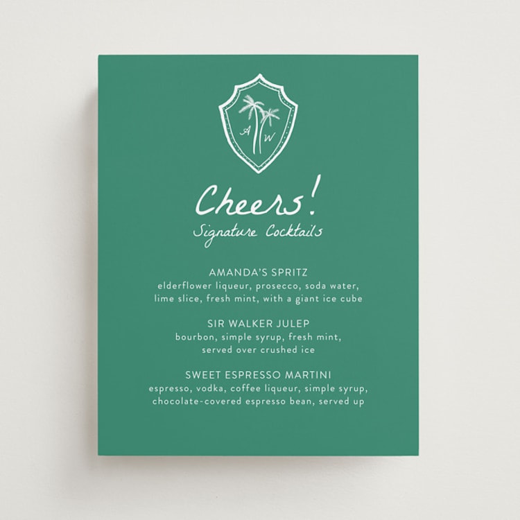 "Palm Tree Crest" - Bar Signs in Palm by Erika Firm - Front