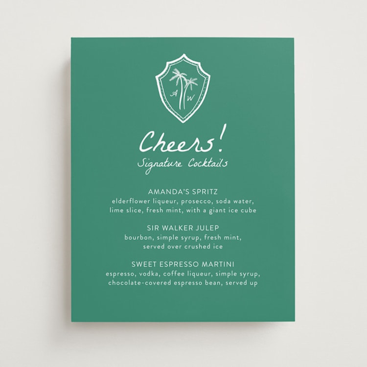 "Palm Tree Crest" - Bar Signs in Palm by Erika Firm - Front