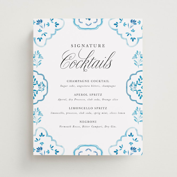 "Almafi" - Bar Signs in Cerulean by Itsy Belle Studio - Front