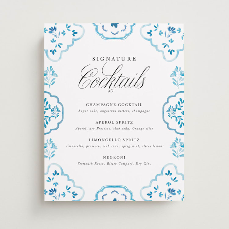 "Almafi" - Bar Signs in Cerulean by Itsy Belle Studio - Front