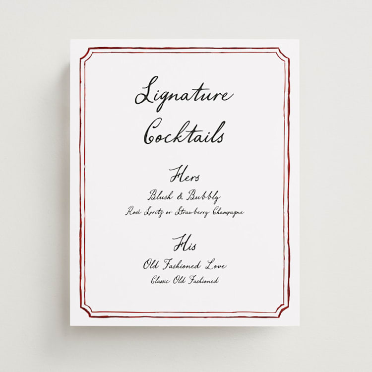 "Handwritten" - Bar Signs in Wine by Cass Loh - Front