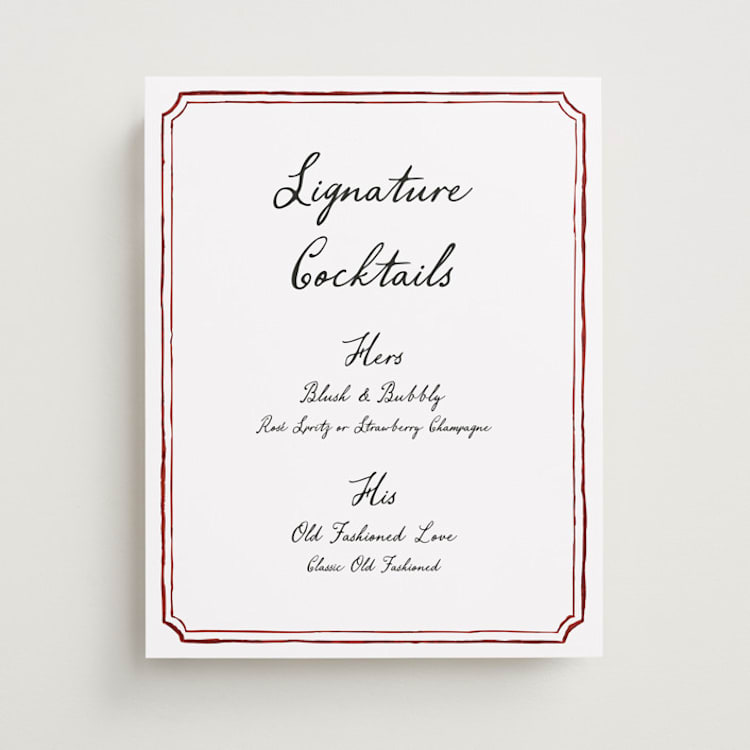 "Handwritten" - Bar Signs in Wine by Cass Loh - Front