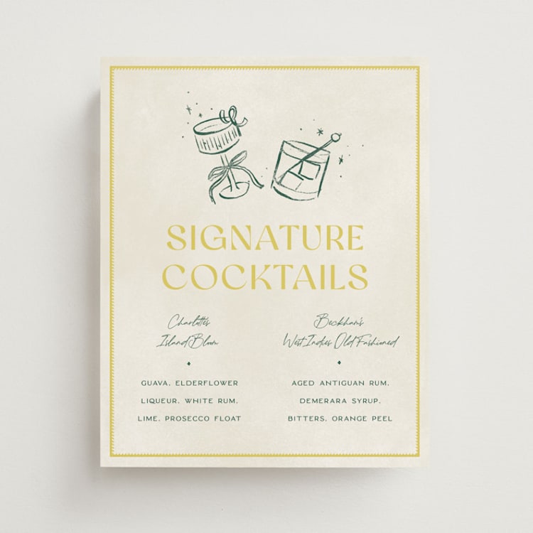 "Coastal Drift" - Bar Signs in Island Citrus by Pixel and Hank - Front