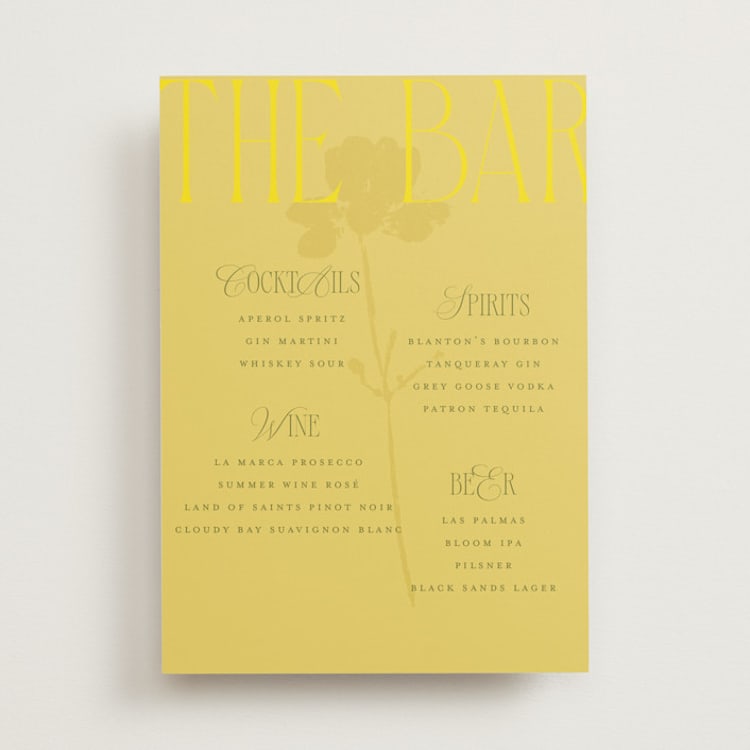 "Bloom" - Bar Signs in Island Citrus by Morgan Kendall - Front