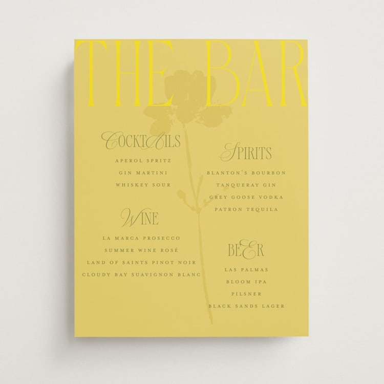 "Bloom" - Bar Signs in Island Citrus by Morgan Kendall - Front