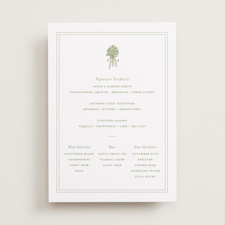 "wedding bouquet" - Bar Signs in Pistachio by Lori Wemple - Front