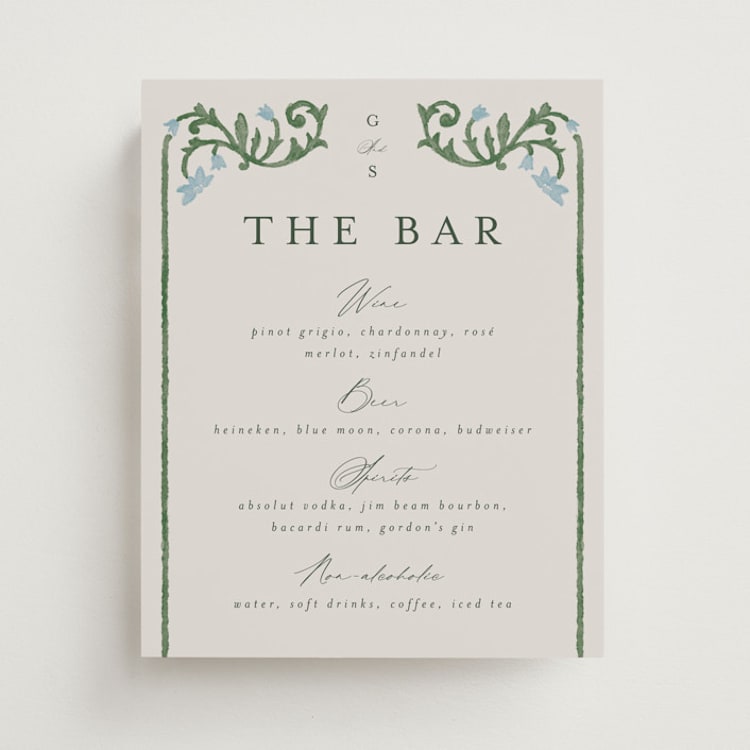 "grandeur" - Bar Signs in Bluebell by Jen Owens - Front