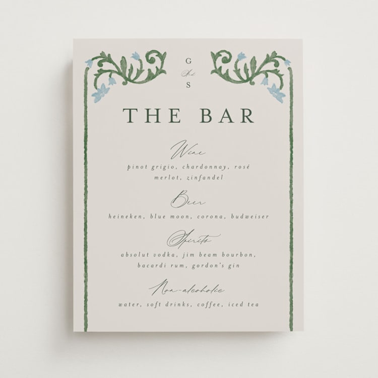 "grandeur" - Bar Signs in Bluebell by Jen Owens - Front