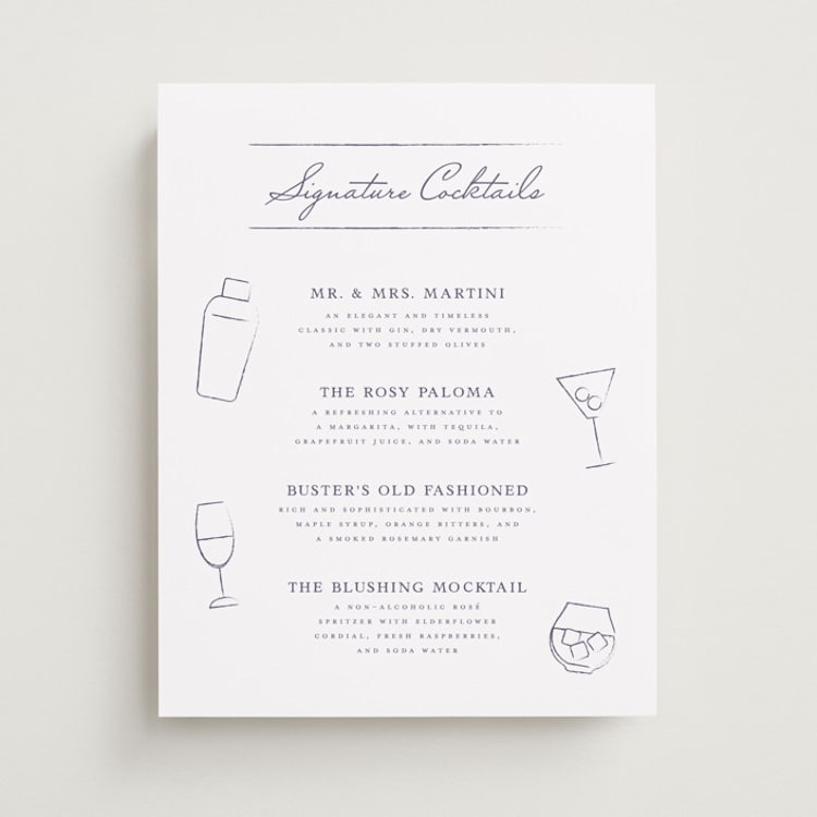 "signature cocktails" - Bar Signs in Orchid by Laura Hamm - Front