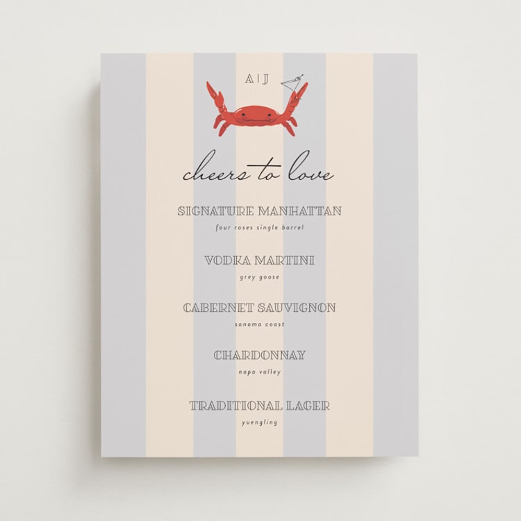 "Claw-some Bar Menu" - Bar Signs in Stone by Ashley Bird - Front