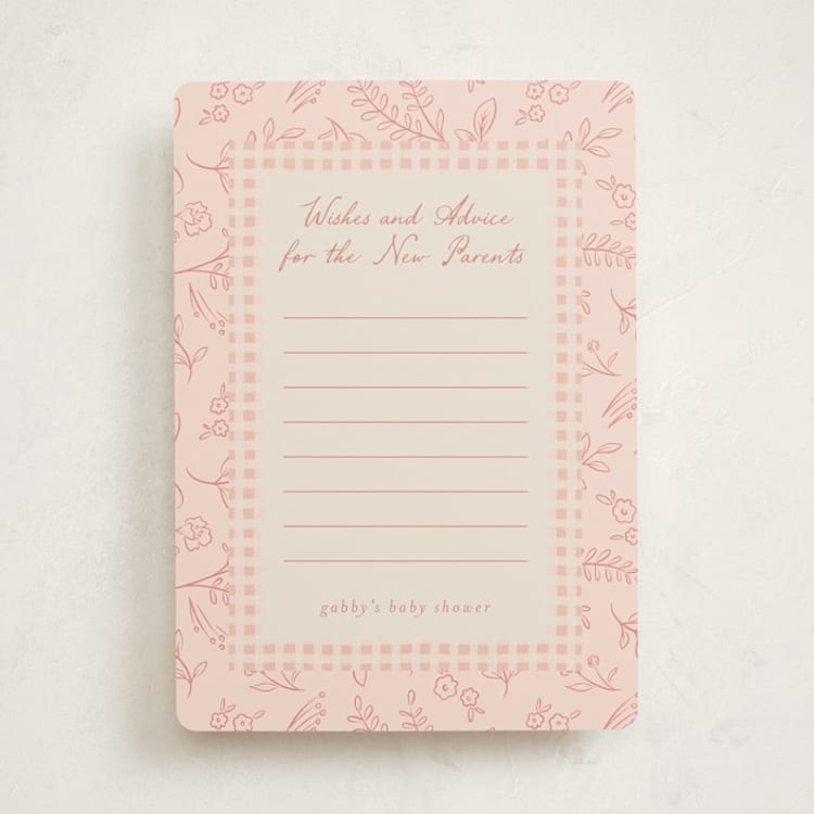"Woodland" - Baby Shower Activity Cards in Rose by Erin German - Front