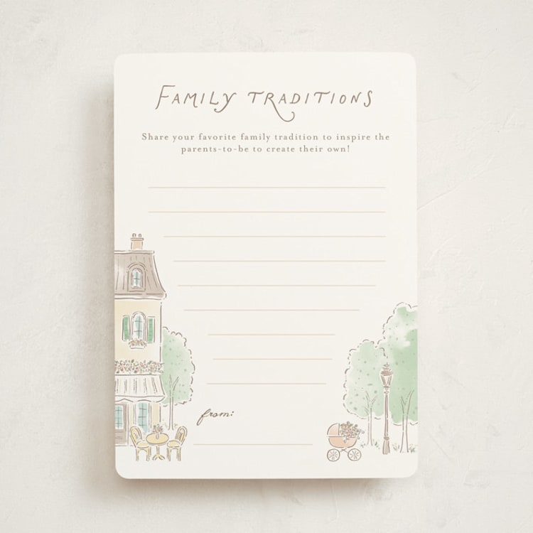 "A day in Paris" - Baby Shower Activity Cards in Strawberry by Jennifer Wick - Front