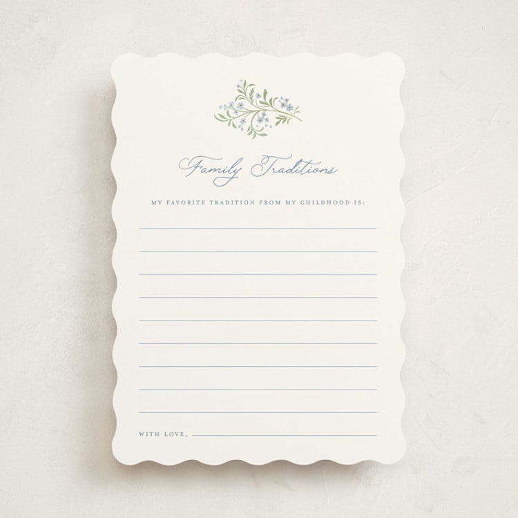 "Darling" - Baby Shower Activity Cards in Sky by Paper Raven Co. - Front
