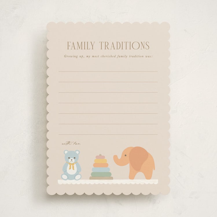 "Charming Nursery" - Baby Shower Activity Cards in Linen by Brandy Folse - Front