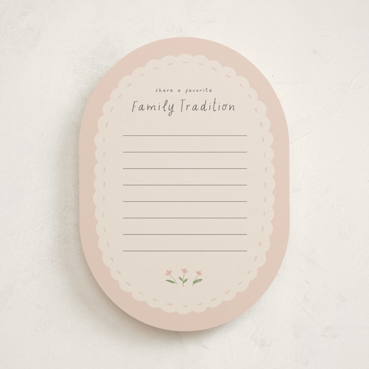 "Woodland Fawn" - Baby Shower Activity Cards in Blush by JeAnna Casper - Front