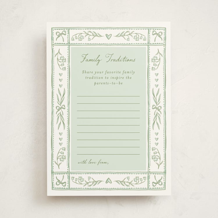 "Lily" - Baby Shower Activity Cards in Lilypad by Leah Bisch - Front