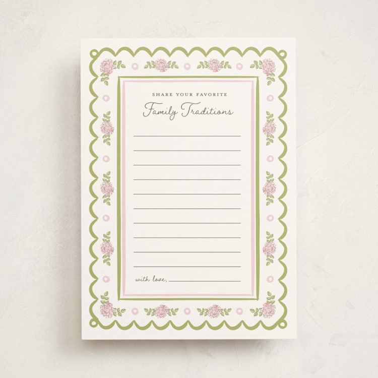 "Garden Rose Doily" - Baby Shower Activity Cards in Rose by Holton Art and Design - Front