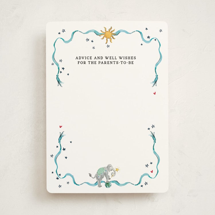 "Favorite Things" - Baby Shower Activity Cards in Celestial by Jill Delavan - Front