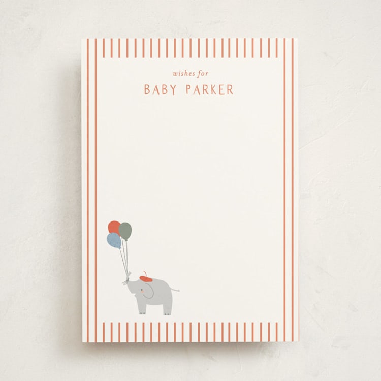 "Bonjour Balloons" - Baby Shower Activity Cards in Berry by Angela Thompson - Front