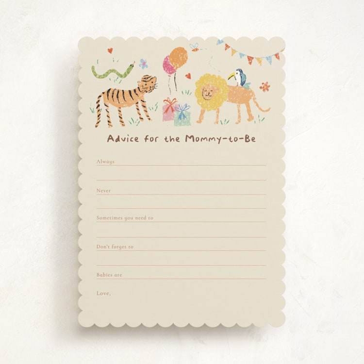 "A Little Wild One Baby Shower" - Baby Shower Activity Cards in Linen by Celine Nguyen - Front