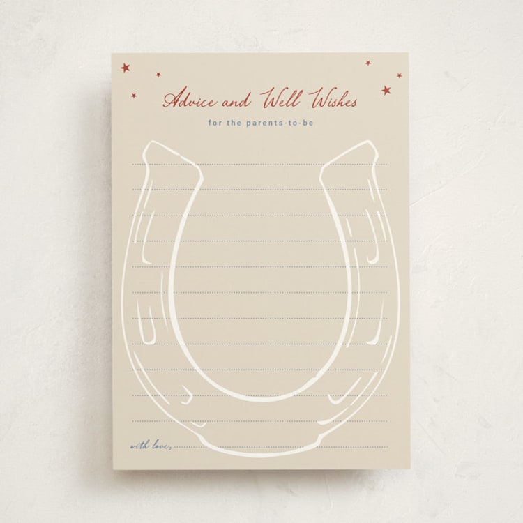 "Baby Sheriff" - Baby Shower Activity Cards in Cream by Ilene Guy - Front