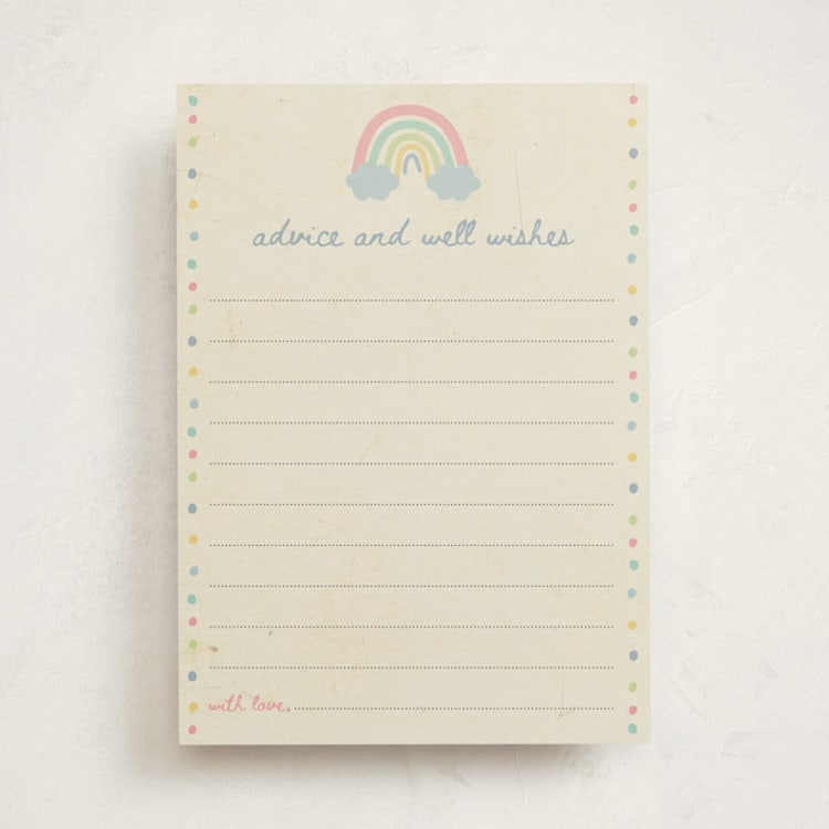 "Rainbow Sprinkles" - Baby Shower Activity Cards in Sweet Mint by Ilene Guy - Front