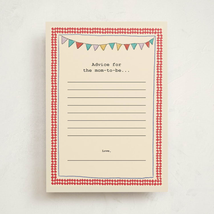 "Illustrated Circus Theme with Juggling Bear" - Baby Shower Activity Cards in Crimson by Noun New York - Front