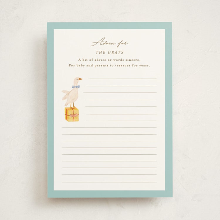 "Honk for Baby!" - Baby Shower Activity Cards in Lemonade by Julie Murray - Front