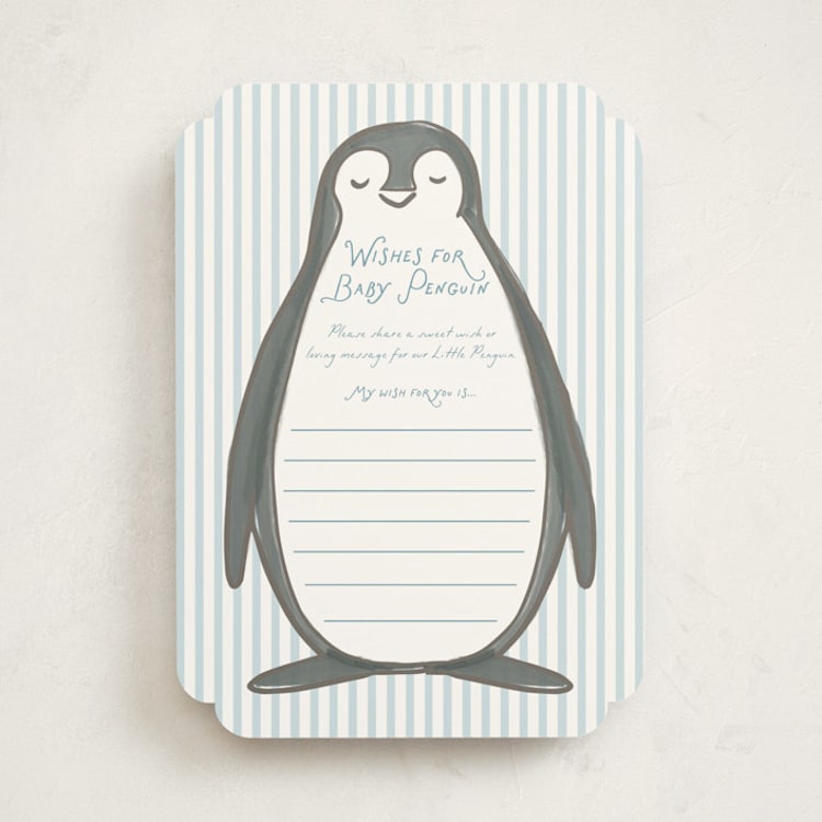 "Arctic Family" - Baby Shower Activity Cards in Sky by Lucrecia Caporale - Front