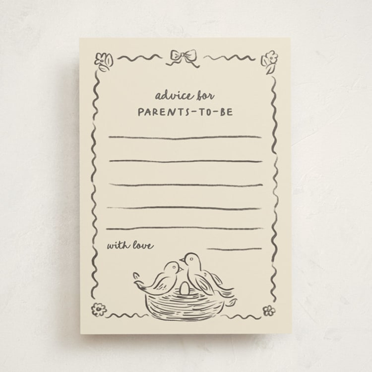 "Nesting era" - Baby Shower Activity Cards in Beetle by Creo Study - Front