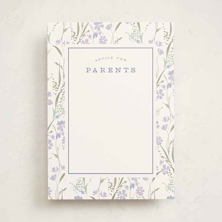 "Lottie" - Baby Shower Activity Cards in Lilac by Erin L. Wilson - Front