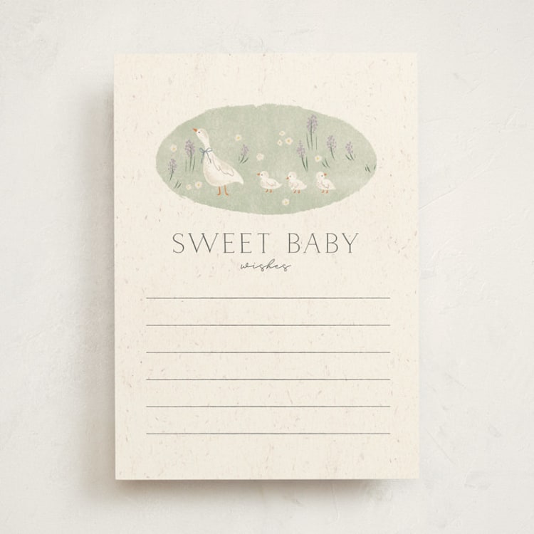 "Cottage Baby" - Baby Shower Activity Cards in Cream by Kiersten Garner - Front