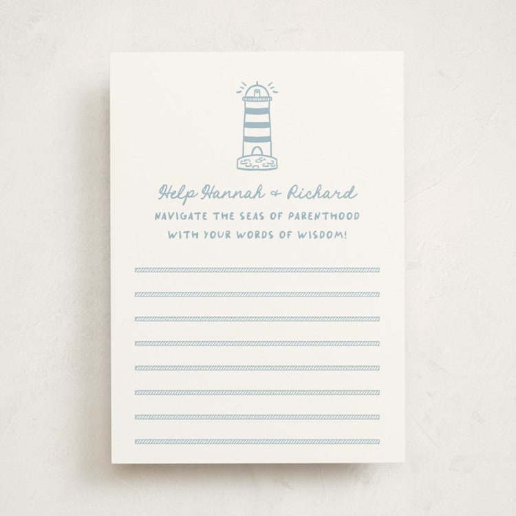 "nautical celebration" - Baby Shower Activity Cards in Powder Blue by Claudia Orengo - Front