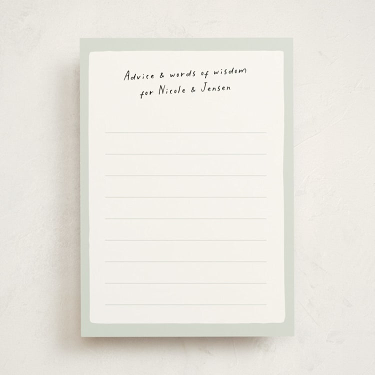 "Bring diapers" - Baby Shower Activity Cards in Mint by Lea Delaveris - Front