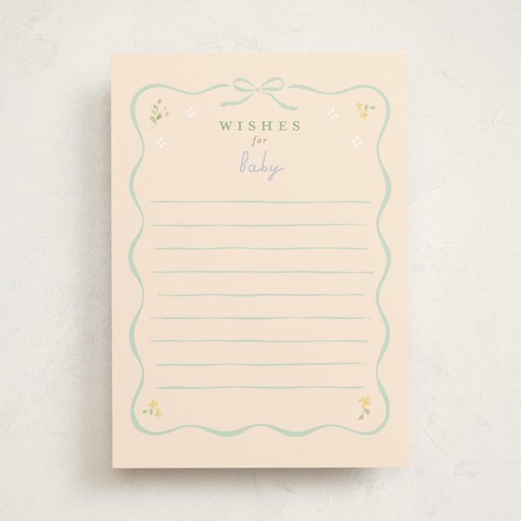 "petite corners" - Baby Shower Activity Cards in Seafoam by Jennifer Wick - Front