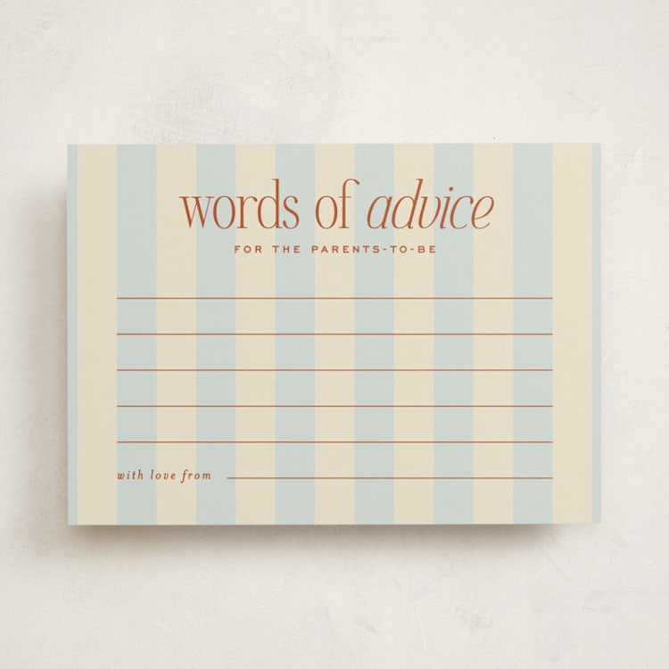 "we're having a party" - Baby Shower Activity Cards in Powder Blue by Ellen Schlegelmilch - Front