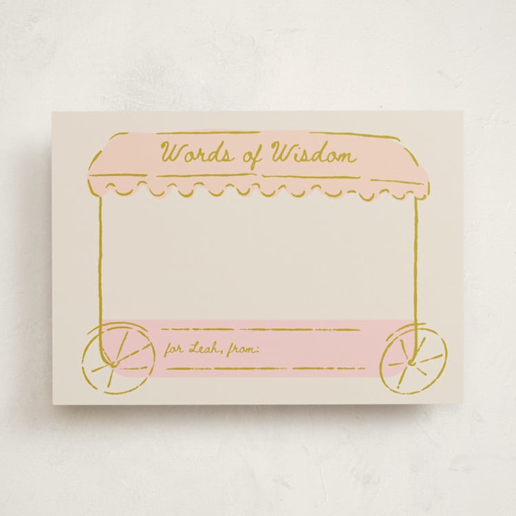 "Milk Truck" - Baby Shower Activity Cards in Blush by Gwen Bedat - Front