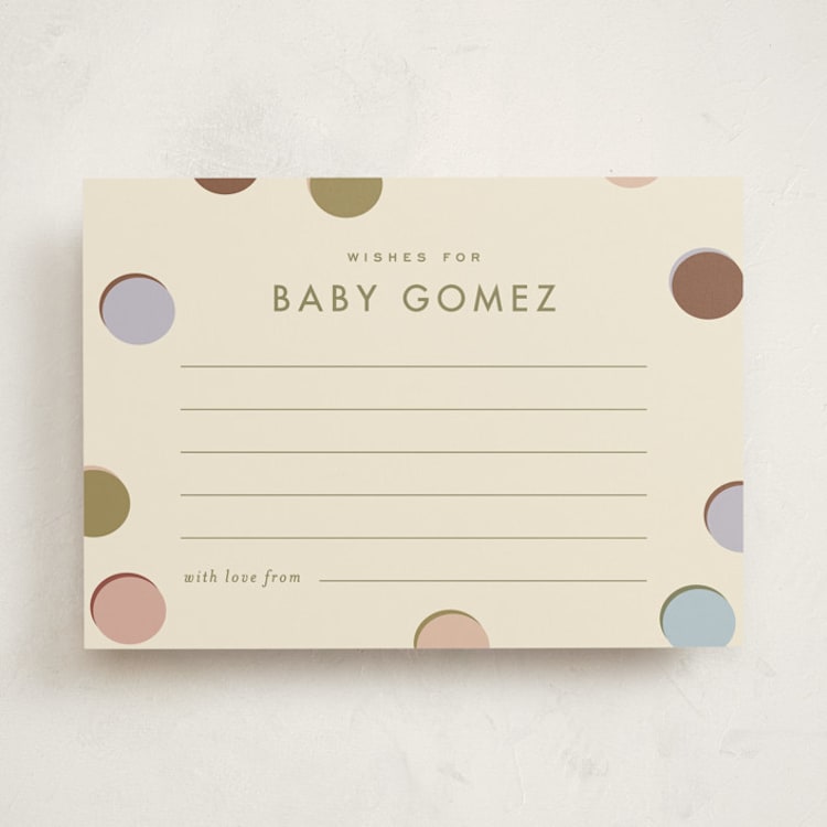 "block letters" - Baby Shower Activity Cards in Muted by Ellen Schlegelmilch - Front